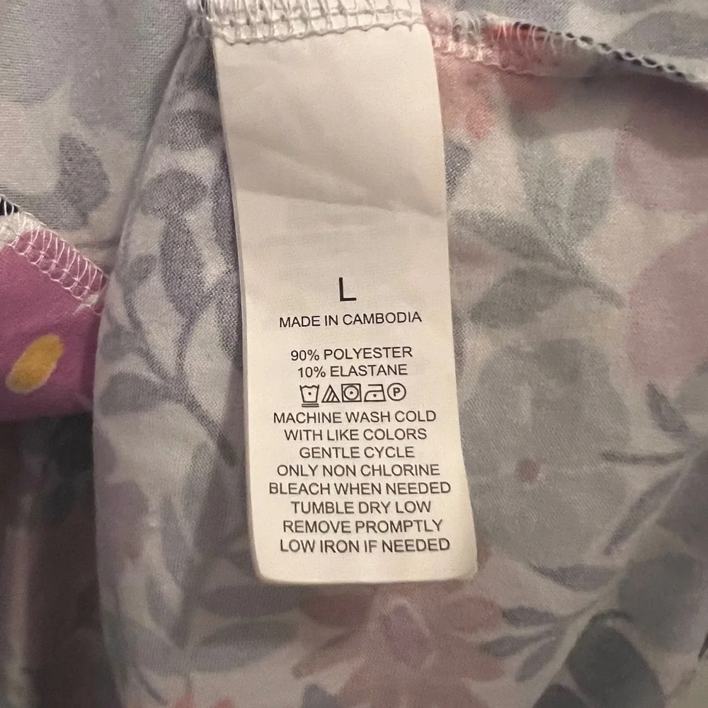 Kate Spade Floral Pajama Top Large Button Front‎ Colorful Short Sleeve Lounge